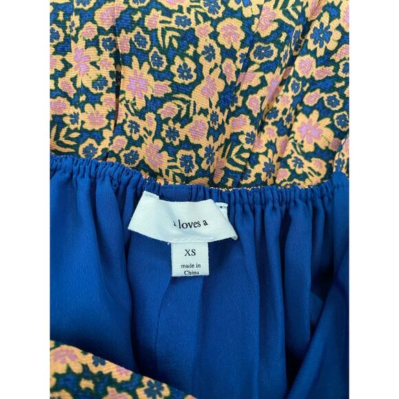 A Loves A Floral Print Maxi Dress XS Colorful Loose Flowy Boho Hippie Retro - Picture 8 of 10